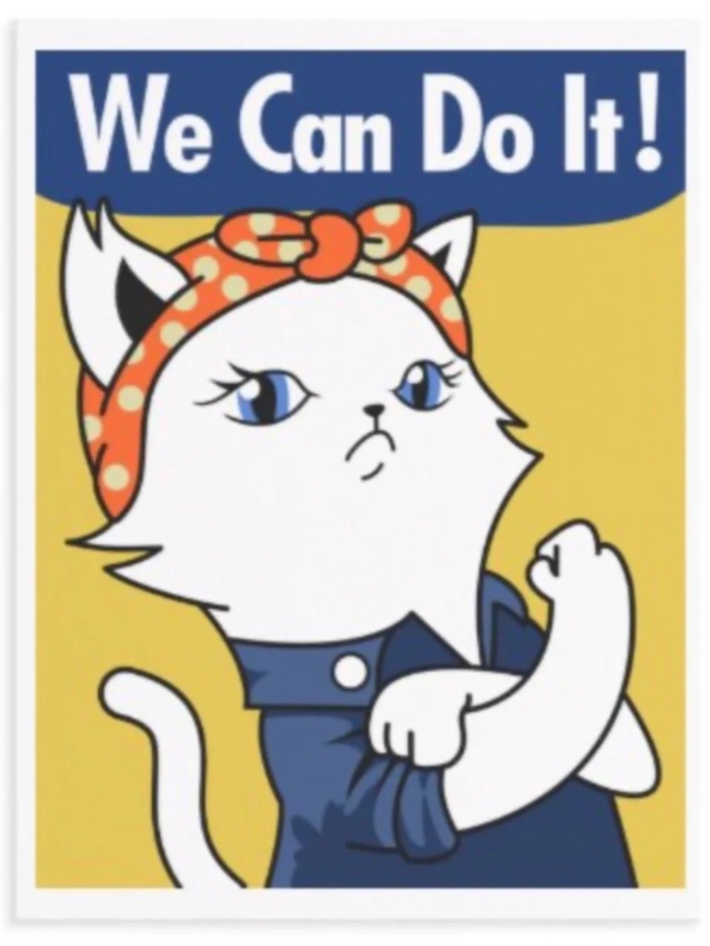 We Can Do it! Cat Art postcard!